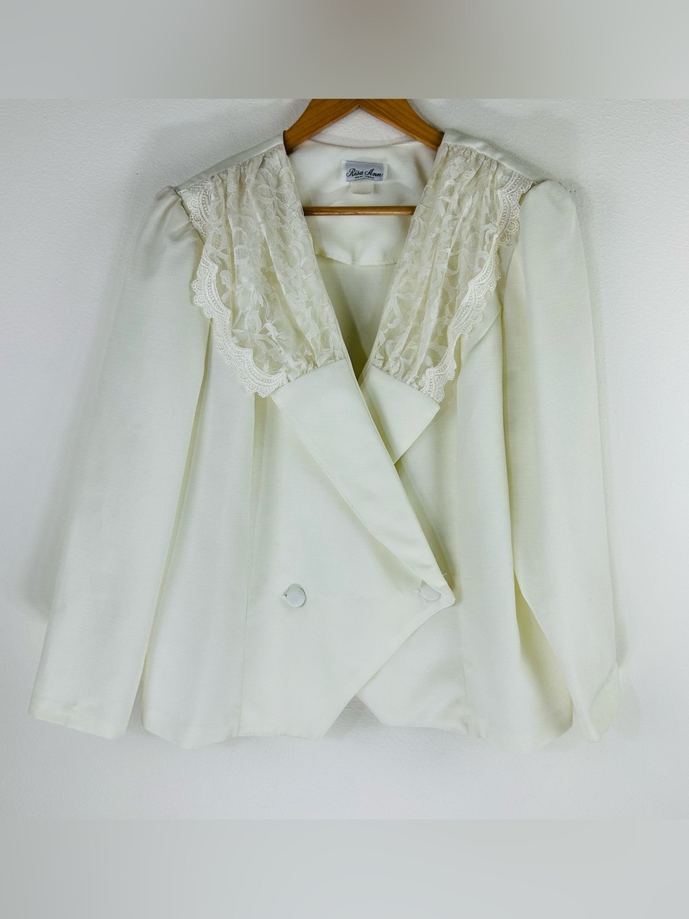 Vtg Risa Ann Women’s Retro Double Breasted Boxy Blazer Size XL